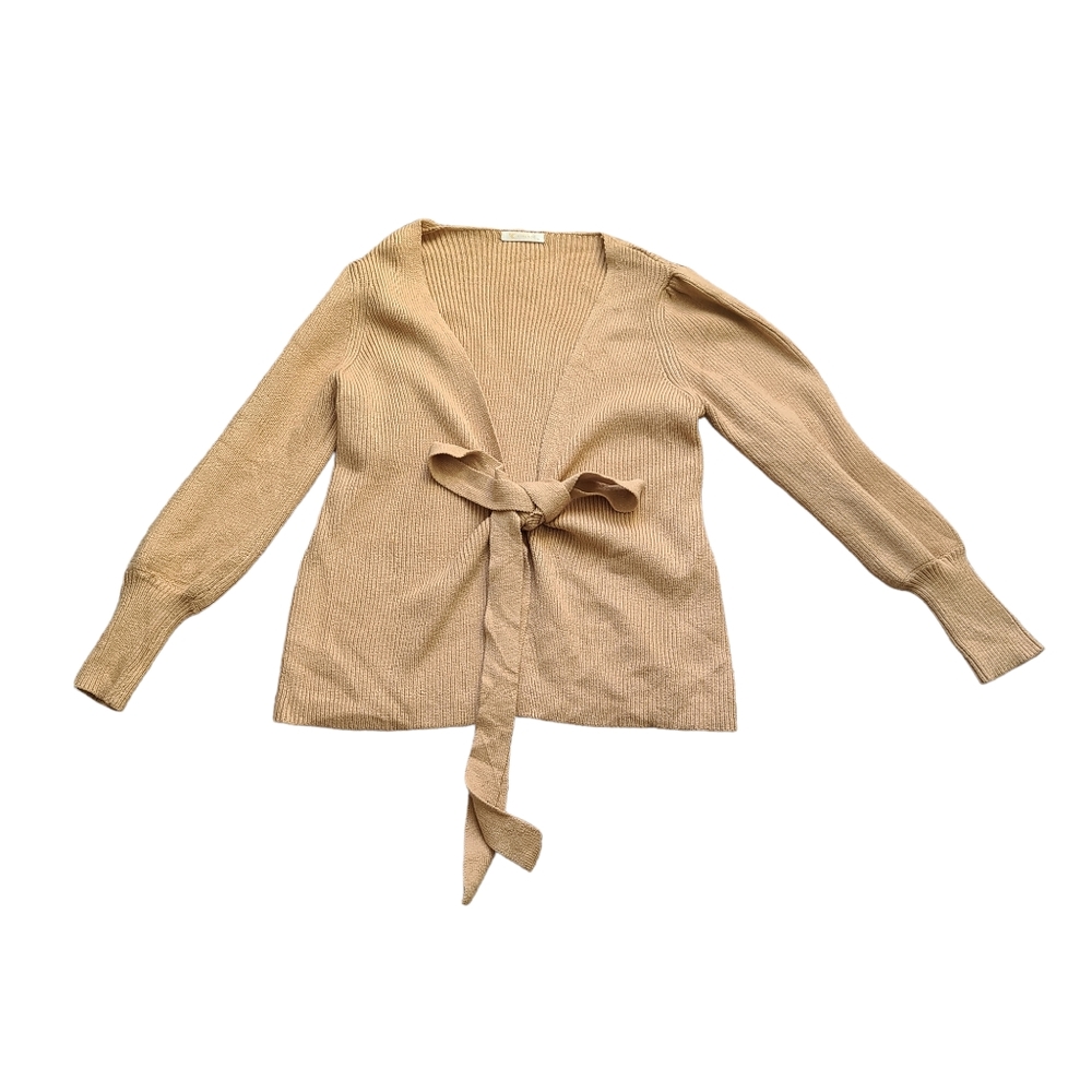 KIRUNDO Tan wrap cardigan dropped shoulders long sleeves very soft size …